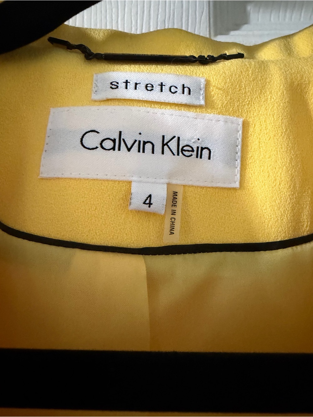 Calvin Klein Blazer Jacket Yellow Lined 3 Buttons - Picture 3 of 8